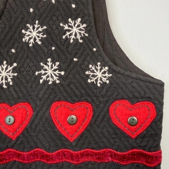 Vintage 90s Paul Harris Design Quilted Applique Americana Trees Hearts Size XL - Picture 11 of 12